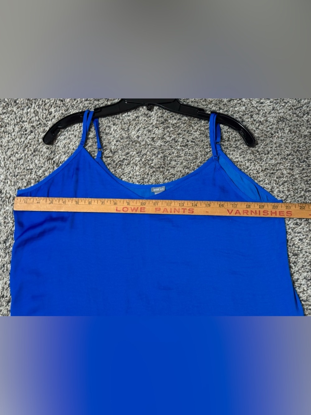 Aerie Sz XL Royal Blue Maxi Satin Slip Dress Raw Hem Leg Slits Resort Vacay - Picture 10 of 11